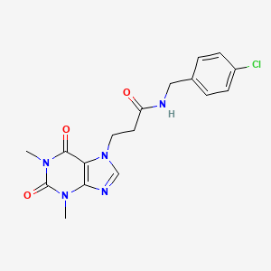 molecular formula C17H18ClN5O3 B11156355 N-(4-chlorobenzyl)-3-(1,3-dimethyl-2,6-dioxo-1,2,3,6-tetrahydro-7H-purin-7-yl)propanamide 