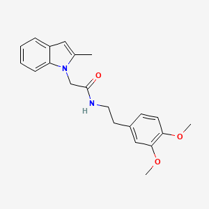 molecular formula C21H24N2O3 B11156558 N-[2-(3,4-dimethoxyphenyl)ethyl]-2-(2-methyl-1H-indol-1-yl)acetamide 