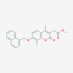 molecular formula C25H22O5 B11156610 methyl 2-[4,8-dimethyl-7-(1-naphthylmethoxy)-2-oxo-2H-chromen-3-yl]acetate 