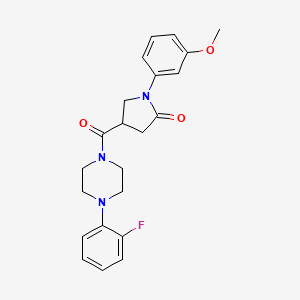 molecular formula C22H24FN3O3 B11156669 4-{[4-(2-Fluorophenyl)piperazin-1-yl]carbonyl}-1-(3-methoxyphenyl)pyrrolidin-2-one 