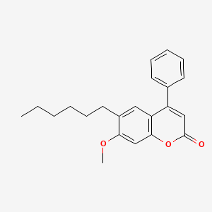 molecular formula C22H24O3 B11156683 6-hexyl-7-methoxy-4-phenyl-2H-chromen-2-one 