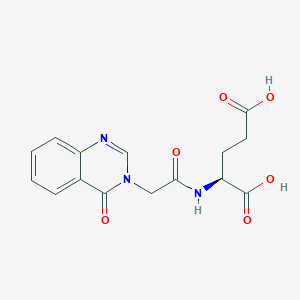 molecular formula C15H15N3O6 B11156792 N-[(4-oxoquinazolin-3(4H)-yl)acetyl]-L-glutamic acid 