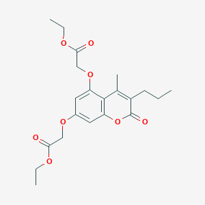 molecular formula C21H26O8 B11156828 diethyl 2,2'-[(4-methyl-2-oxo-3-propyl-2H-chromene-5,7-diyl)bis(oxy)]diacetate 