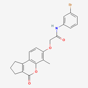 molecular formula C21H18BrNO4 B11156992 N-(3-bromophenyl)-2-[(6-methyl-4-oxo-1,2,3,4-tetrahydrocyclopenta[c]chromen-7-yl)oxy]acetamide 
