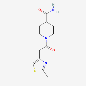 molecular formula C12H17N3O2S B11157090 1-[(2-Methyl-1,3-thiazol-4-yl)acetyl]piperidine-4-carboxamide 