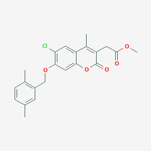 molecular formula C22H21ClO5 B11157097 methyl {6-chloro-7-[(2,5-dimethylbenzyl)oxy]-4-methyl-2-oxo-2H-chromen-3-yl}acetate 