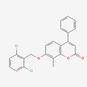 molecular formula C23H16Cl2O3 B11160877 7-[(2,6-dichlorophenyl)methoxy]-8-methyl-4-phenyl-2H-chromen-2-one 