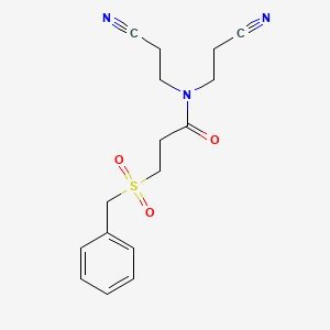 molecular formula C16H19N3O3S B11161097 3-(benzylsulfonyl)-N,N-bis(2-cyanoethyl)propanamide 