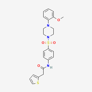 molecular formula C23H25N3O4S2 B11161190 N-(4-{[4-(2-methoxyphenyl)piperazin-1-yl]sulfonyl}phenyl)-2-(thiophen-2-yl)acetamide 