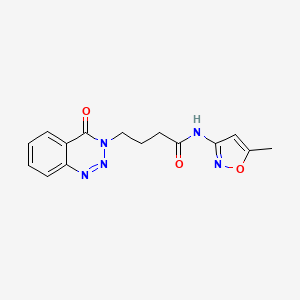 molecular formula C15H15N5O3 B11161381 N~1~-(5-methyl-3-isoxazolyl)-4-[4-oxo-1,2,3-benzotriazin-3(4H)-yl]butanamide 
