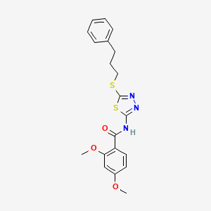 molecular formula C20H21N3O3S2 B11161535 2,4-dimethoxy-N-{5-[(3-phenylpropyl)sulfanyl]-1,3,4-thiadiazol-2-yl}benzamide 
