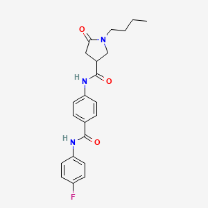 molecular formula C22H24FN3O3 B11161826 1-butyl-N-{4-[(4-fluorophenyl)carbamoyl]phenyl}-5-oxopyrrolidine-3-carboxamide 