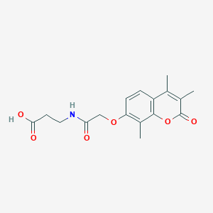 molecular formula C17H19NO6 B11162871 3-({2-[(3,4,8-trimethyl-2-oxo-2H-chromen-7-yl)oxy]acetyl}amino)propanoic acid 