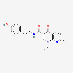 molecular formula C20H21N3O3 B11163378 1-ethyl-N~3~-(4-hydroxyphenethyl)-7-methyl-4-oxo-1,4-dihydro[1,8]naphthyridine-3-carboxamide 