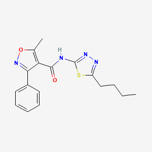 molecular formula C17H18N4O2S B11164563 N-(5-butyl-1,3,4-thiadiazol-2-yl)-5-methyl-3-phenyl-1,2-oxazole-4-carboxamide 