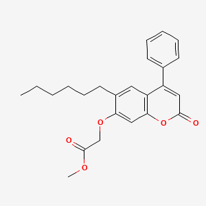 molecular formula C24H26O5 B11164674 methyl [(6-hexyl-2-oxo-4-phenyl-2H-chromen-7-yl)oxy]acetate 