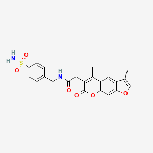 molecular formula C23H22N2O6S B11164908 N-(4-sulfamoylbenzyl)-2-(2,3,5-trimethyl-7-oxo-7H-furo[3,2-g]chromen-6-yl)acetamide 