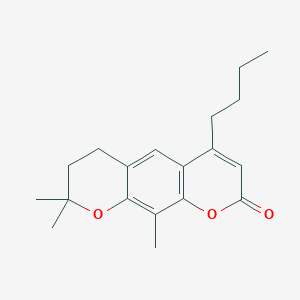molecular formula C19H24O3 B11164915 4-butyl-8,8,10-trimethyl-7,8-dihydro-2H,6H-pyrano[3,2-g]chromen-2-one 