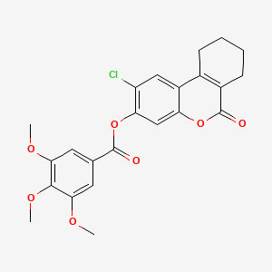 molecular formula C23H21ClO7 B11164971 2-chloro-6-oxo-7,8,9,10-tetrahydro-6H-benzo[c]chromen-3-yl 3,4,5-trimethoxybenzoate 