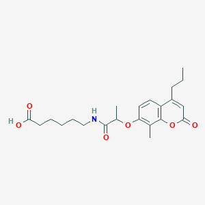 molecular formula C22H29NO6 B11165092 6-({2-[(8-methyl-2-oxo-4-propyl-2H-chromen-7-yl)oxy]propanoyl}amino)hexanoic acid 