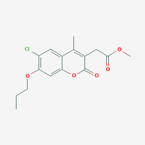 molecular formula C16H17ClO5 B11165177 methyl (6-chloro-4-methyl-2-oxo-7-propoxy-2H-chromen-3-yl)acetate 