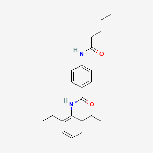 molecular formula C22H28N2O2 B11165238 N-(2,6-diethylphenyl)-4-(pentanoylamino)benzamide 