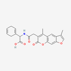 molecular formula C23H21NO6 B11165356 cyclohexa-1,4-dien-1-yl{[(3,5-dimethyl-7-oxo-7H-furo[3,2-g]chromen-6-yl)acetyl]amino}acetic acid 
