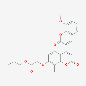 molecular formula C25H22O8 B11165451 propyl 2-{[4-(8-methoxy-2-oxo-2H-chromen-3-yl)-8-methyl-2-oxo-2H-chromen-7-yl]oxy}acetate 