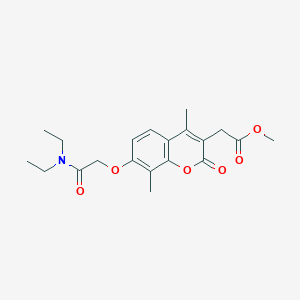 molecular formula C20H25NO6 B11165478 methyl {7-[2-(diethylamino)-2-oxoethoxy]-4,8-dimethyl-2-oxo-2H-chromen-3-yl}acetate 