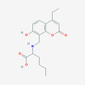 molecular formula C18H23NO5 B11165569 N-[(4-ethyl-7-hydroxy-2-oxo-2H-chromen-8-yl)methyl]norleucine 