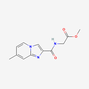 molecular formula C12H13N3O3 B11165608 Methyl 2-({7-methylimidazo[1,2-a]pyridin-2-yl}formamido)acetate 