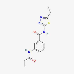 molecular formula C14H16N4O2S B11165655 N-(5-ethyl-1,3,4-thiadiazol-2-yl)-3-(propanoylamino)benzamide 