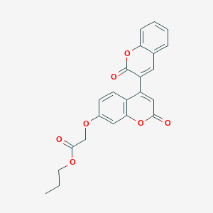 molecular formula C23H18O7 B11165708 propyl 2-{[2-oxo-4-(2-oxo-2H-chromen-3-yl)-2H-chromen-7-yl]oxy}acetate 