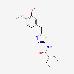 molecular formula C17H23N3O3S B11165721 N-{5-[(3,4-Dimethoxyphenyl)methyl]-1,3,4-thiadiazol-2-YL}-2-ethylbutanamide 