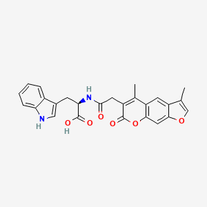 molecular formula C26H22N2O6 B11165754 N-[(3,5-dimethyl-7-oxo-7H-furo[3,2-g]chromen-6-yl)acetyl]-D-tryptophan 