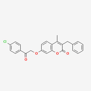 molecular formula C25H19ClO4 B11165786 3-benzyl-7-[2-(4-chlorophenyl)-2-oxoethoxy]-4-methyl-2H-chromen-2-one 