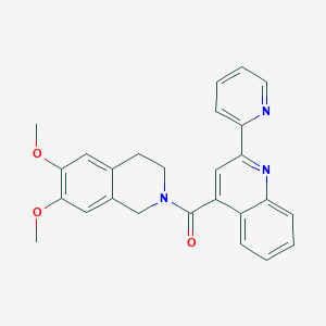 molecular formula C26H23N3O3 B11165828 [6,7-dimethoxy-3,4-dihydro-2(1H)-isoquinolinyl][2-(2-pyridyl)-4-quinolyl]methanone 