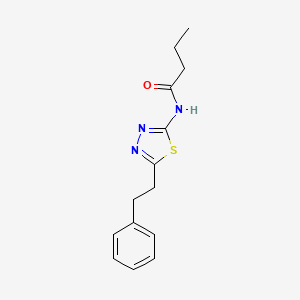 molecular formula C14H17N3OS B11165835 N-[5-(2-phenylethyl)-1,3,4-thiadiazol-2-yl]butanamide 