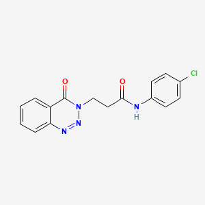 molecular formula C16H13ClN4O2 B11165870 N-(4-chlorophenyl)-3-(4-oxo-1,2,3-benzotriazin-3(4H)-yl)propanamide 