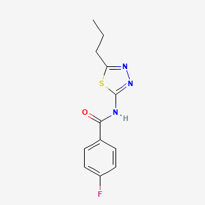 molecular formula C12H12FN3OS B11165965 4-fluoro-N-(5-propyl-1,3,4-thiadiazol-2-yl)benzamide 