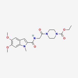 molecular formula C21H28N4O6 B11165986 ethyl 4-{N-[(5,6-dimethoxy-1-methyl-1H-indol-2-yl)carbonyl]glycyl}piperazine-1-carboxylate 