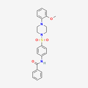 molecular formula C24H25N3O4S B11166062 N-(4-{[4-(2-methoxyphenyl)piperazin-1-yl]sulfonyl}phenyl)benzamide 