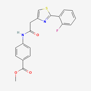molecular formula C19H15FN2O3S B11166098 Methyl 4-({[2-(2-fluorophenyl)-1,3-thiazol-4-yl]acetyl}amino)benzoate 