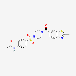 molecular formula C21H22N4O4S2 B11166102 N~1~-[4-({4-[(2-methyl-1,3-benzothiazol-6-yl)carbonyl]piperazino}sulfonyl)phenyl]acetamide 