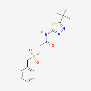 molecular formula C16H21N3O3S2 B11166169 N-(5-tert-Butyl-[1,3,4]thiadiazol-2-yl)-3-phenylmethanesulfonyl-propionamide 