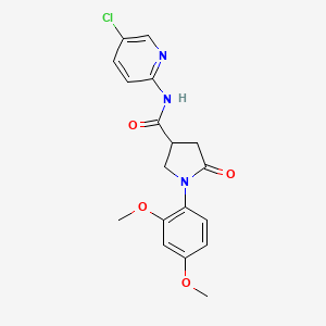 molecular formula C18H18ClN3O4 B11166194 N-(5-chloropyridin-2-yl)-1-(2,4-dimethoxyphenyl)-5-oxopyrrolidine-3-carboxamide 