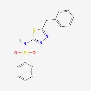 molecular formula C15H13N3O2S2 B11166265 N-(5-benzyl-1,3,4-thiadiazol-2-yl)benzenesulfonamide 