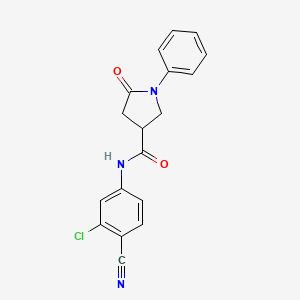 molecular formula C18H14ClN3O2 B11166362 N-(3-chloro-4-cyanophenyl)-5-oxo-1-phenylpyrrolidine-3-carboxamide 