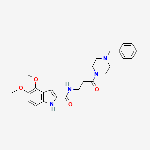 molecular formula C25H30N4O4 B11166444 N~2~-[3-(4-benzylpiperazino)-3-oxopropyl]-4,5-dimethoxy-1H-indole-2-carboxamide 