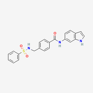 molecular formula C22H19N3O3S B11166472 N-(1H-indol-6-yl)-4-{[(phenylsulfonyl)amino]methyl}benzamide 